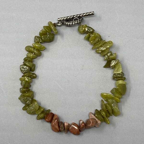 Beaded Olive Stone Bracelet