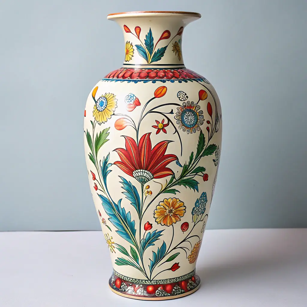 Hand-painted Terracotta Vase